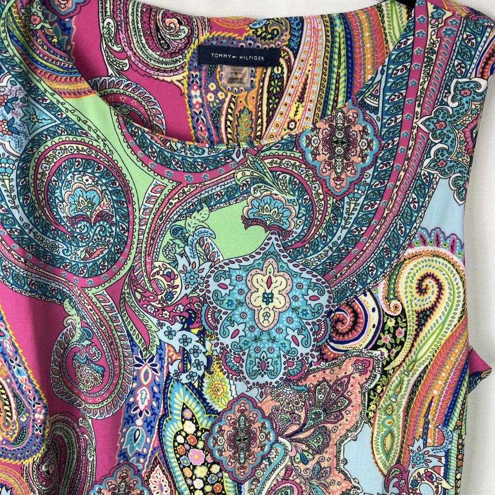 Tommy Hilfiger Grandma Vibrant Paisley Sheath Dress Size 8 NWT - Picture 1 of 9
